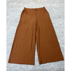 Eileen Fisher Womens Lightweight Washable Stretch Crepe Wide Leg Ankle Pants 8